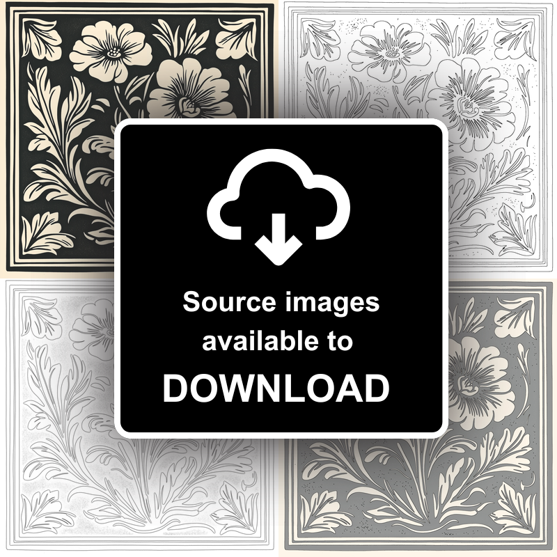 Anemone Linoprint-Style Art (1693-1)