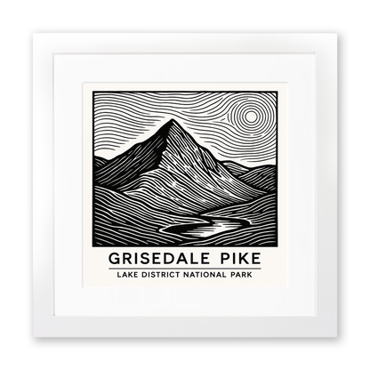 Mountains Linoprint-Style Art (c352)