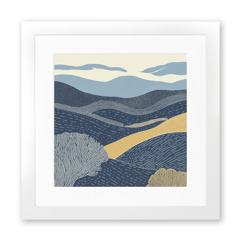 Scree slope pattern Linoprint-Style Art (2538-4)