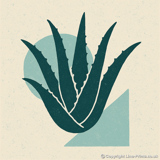Flowers and Plants Linoprint-Style Art (c533)