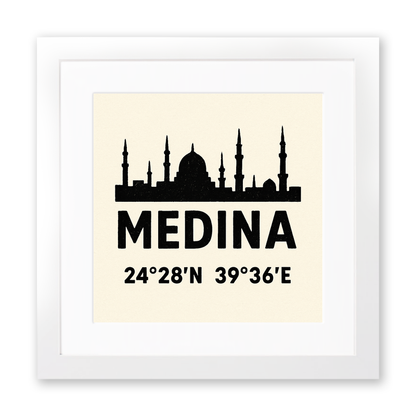 Place Coordinates Linoprint-Style Art (c267)