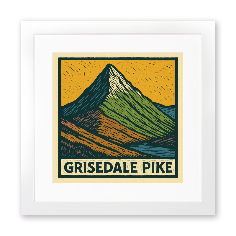 Mountains Linoprint-Style Art (c381)