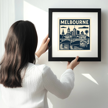 Cities Linoprint-Style Art (c147)