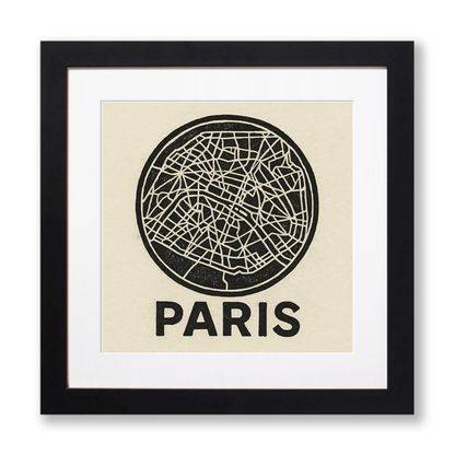 Maps Linoprint-Style Art (c18)