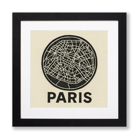 Maps Linoprint-Style Art (c18)