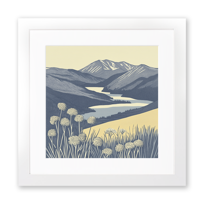 Grisedale Pike in the Lake District Linoprint-Style Art (2439-4)