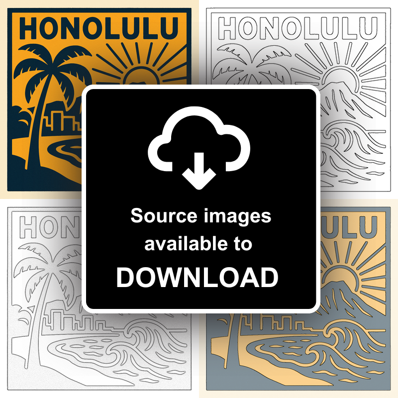 Cities Linoprint-Style Art (c180)