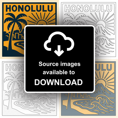 Cities Linoprint-Style Art (c180)