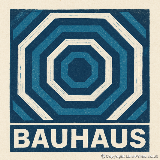 Bauhaus Design Linoprint-Style Art (c445)