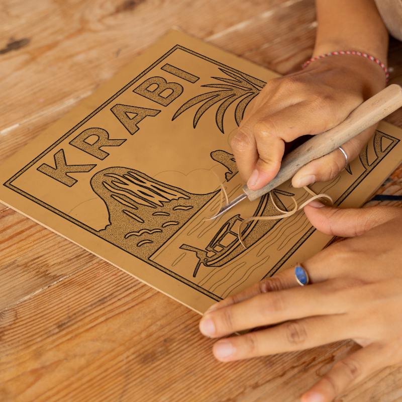 Cities Linoprint-Style Art (c171)