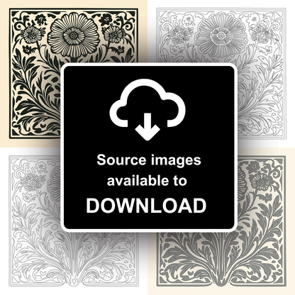 Helenium Linoprint-Style Art (1718-1)