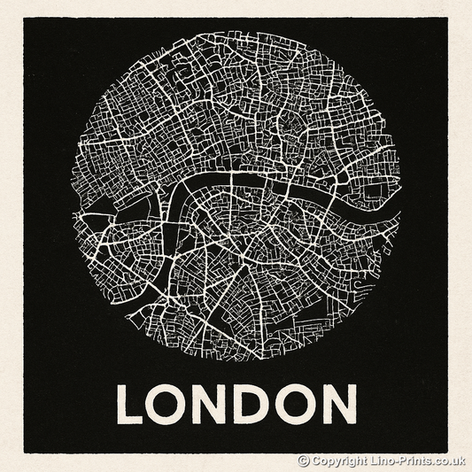 Maps Linoprint-Style Art (c15)