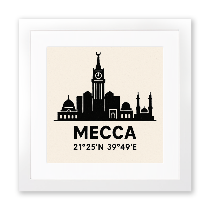 Place Coordinates Linoprint-Style Art (c268)
