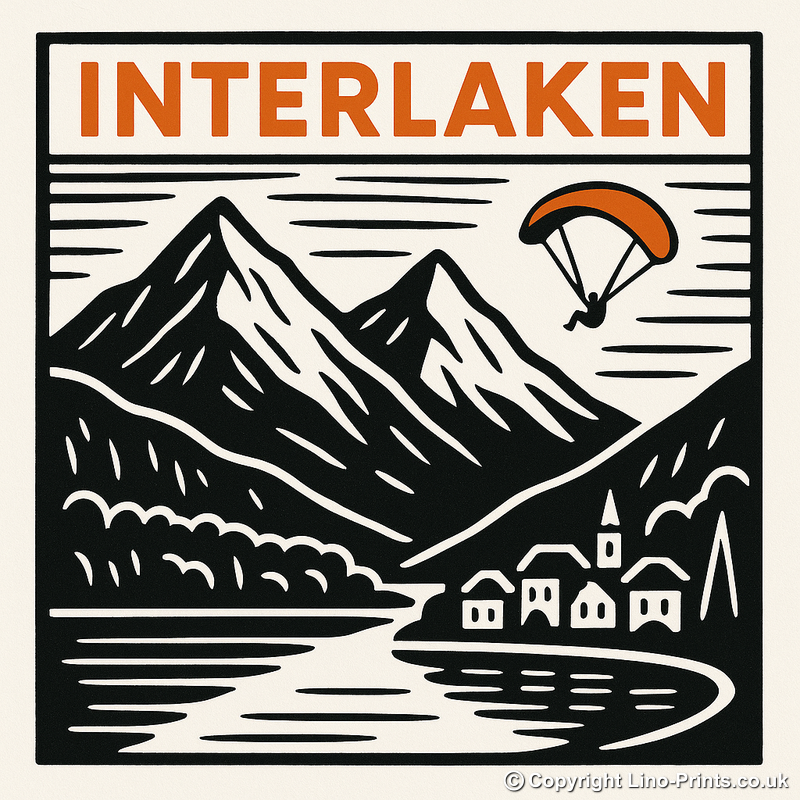 Cities Linoprint-Style Art (c178)