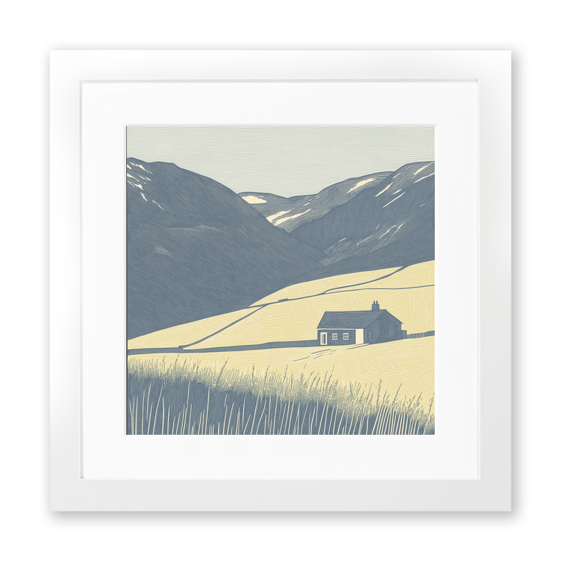 Place Fell in the Lake District Linoprint-Style Art (2506-1)