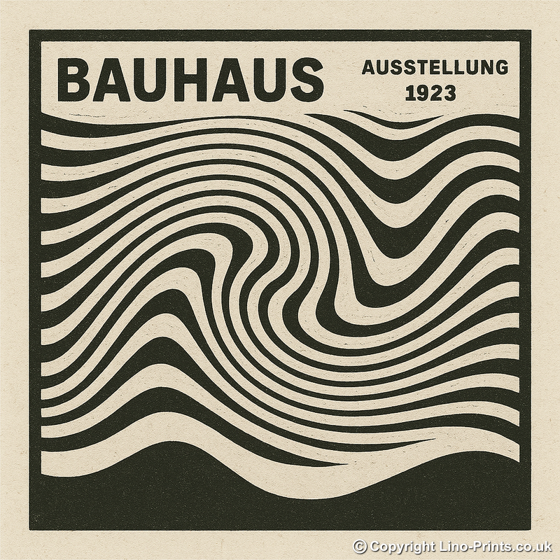 Bauhaus Design Linoprint-Style Art (c429)