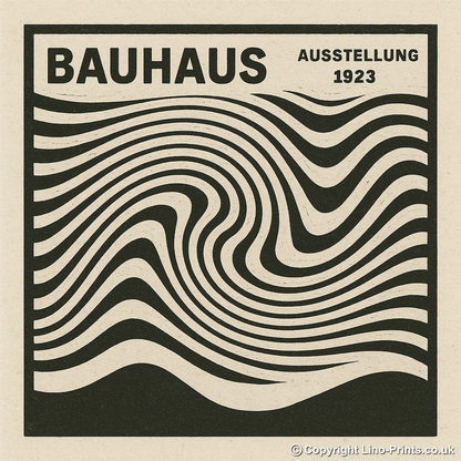 Bauhaus Design Linoprint-Style Art (c429)