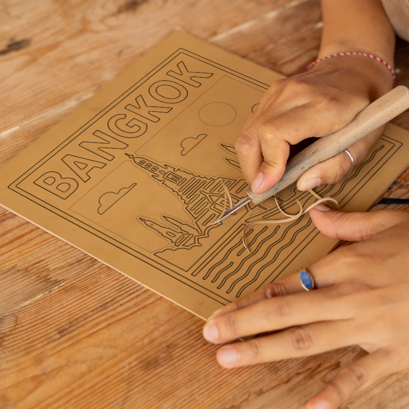 Cities Linoprint-Style Art (c239)