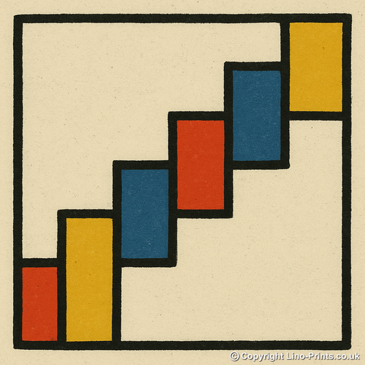 Bauhaus Design Linoprint-Style Art (c437)