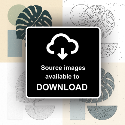 Flowers and Plants Linoprint-Style Art (c511)