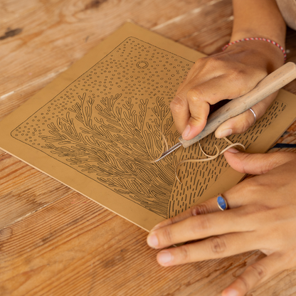 Fractal-inspired Linoprint-Style Art (538-1)