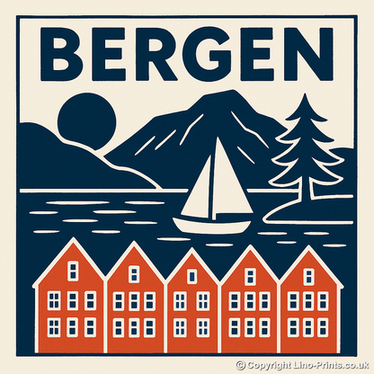 Cities Linoprint-Style Art (c235)