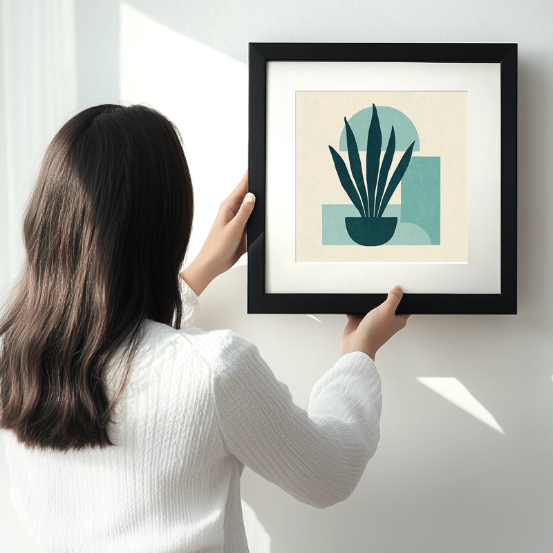 Flowers and Plants Linoprint-Style Art (c523)