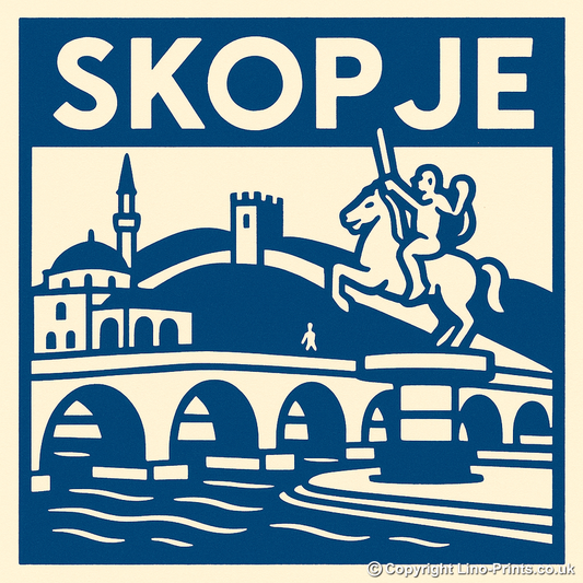 Cities Linoprint-Style Art (c86)