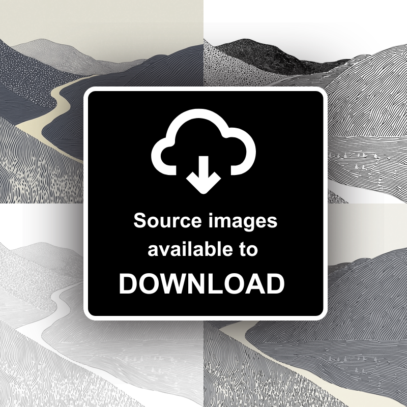 Scree slope pattern Linoprint-Style Art (2538-2)