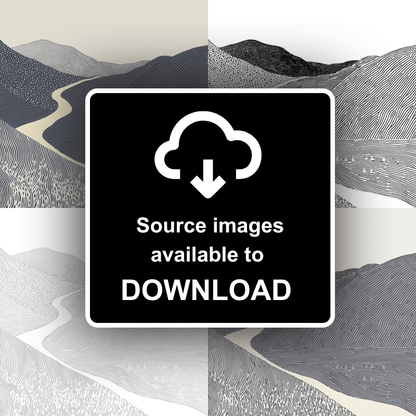 Scree slope pattern Linoprint-Style Art (2538-2)