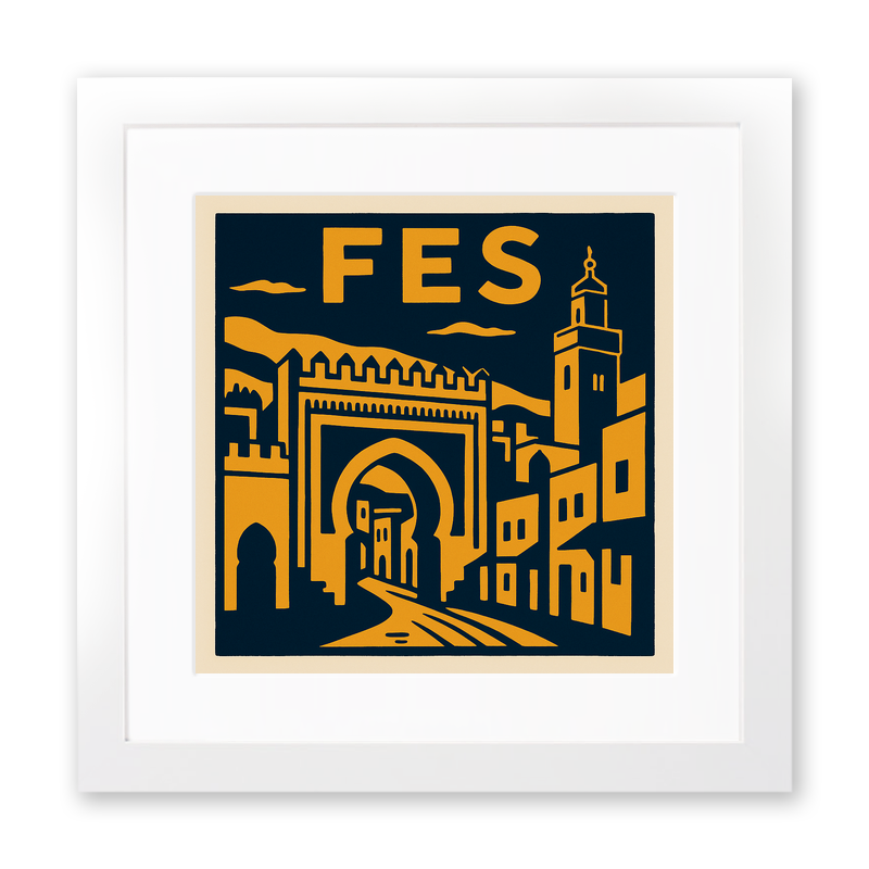 Cities Linoprint-Style Art (c197)