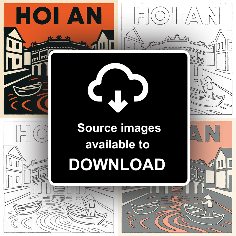 Cities Linoprint-Style Art (c182)