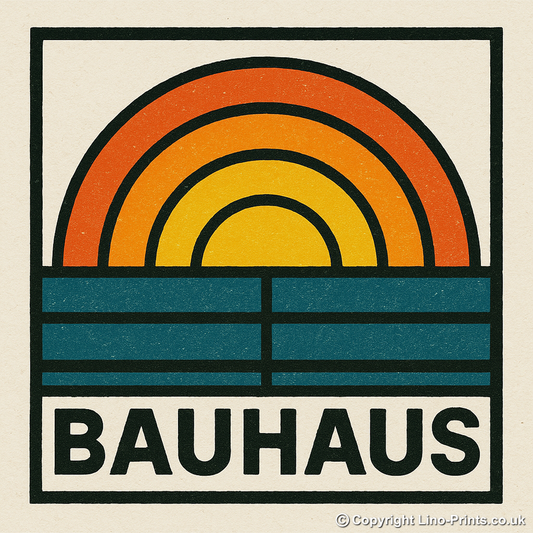 Bauhaus Design Linoprint-Style Art (c490)