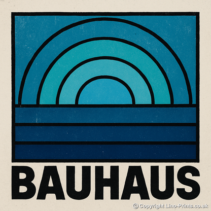 Bauhaus Design Linoprint-Style Art (c466)