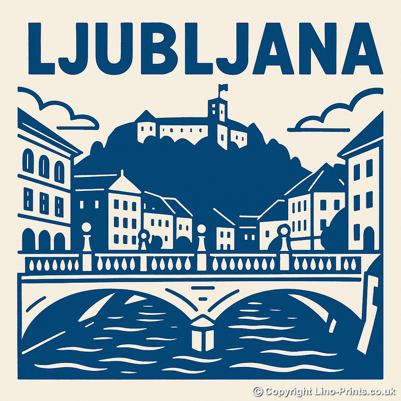 Cities Linoprint-Style Art (c161)