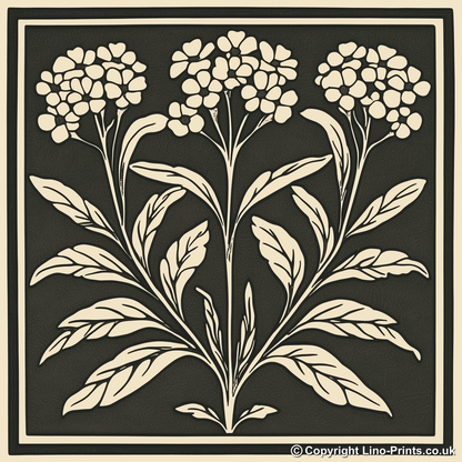 Verbena Linoprint-Style Art (1751-1)