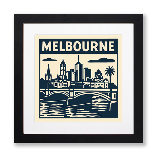 Cities Linoprint-Style Art (c147)