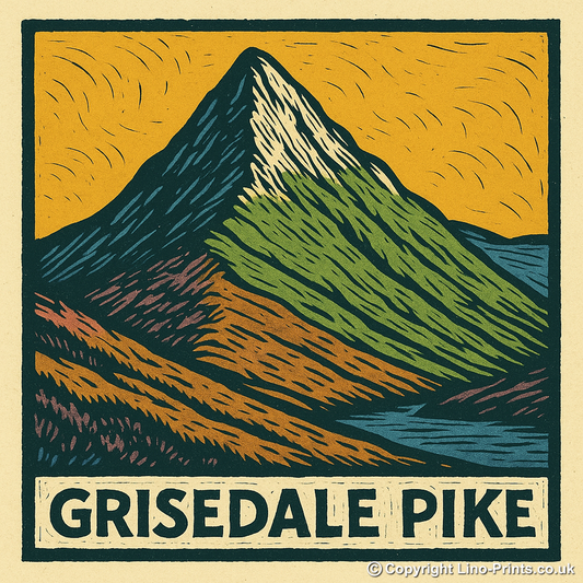 Mountains Linoprint-Style Art (c381)