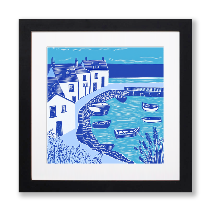 Wells-next-the-Sea, Norfolk Linoprint-Style Art (1114-1)