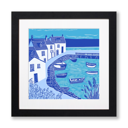 Wells-next-the-Sea, Norfolk Linoprint-Style Art (1114-1)