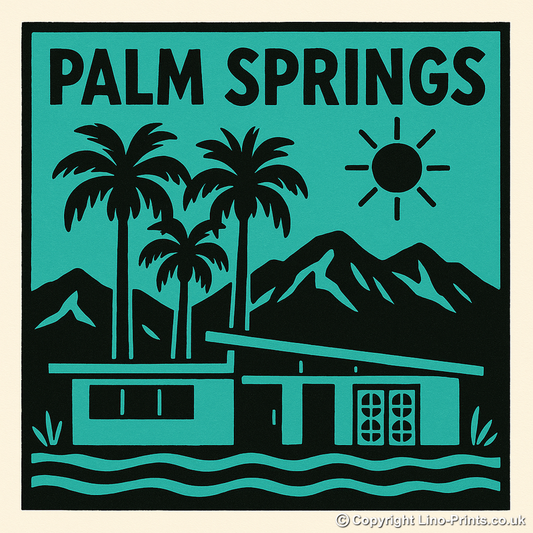 Cities Linoprint-Style Art (c124)