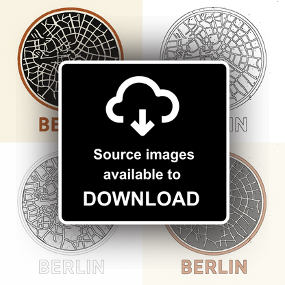 Maps Linoprint-Style Art (c34)