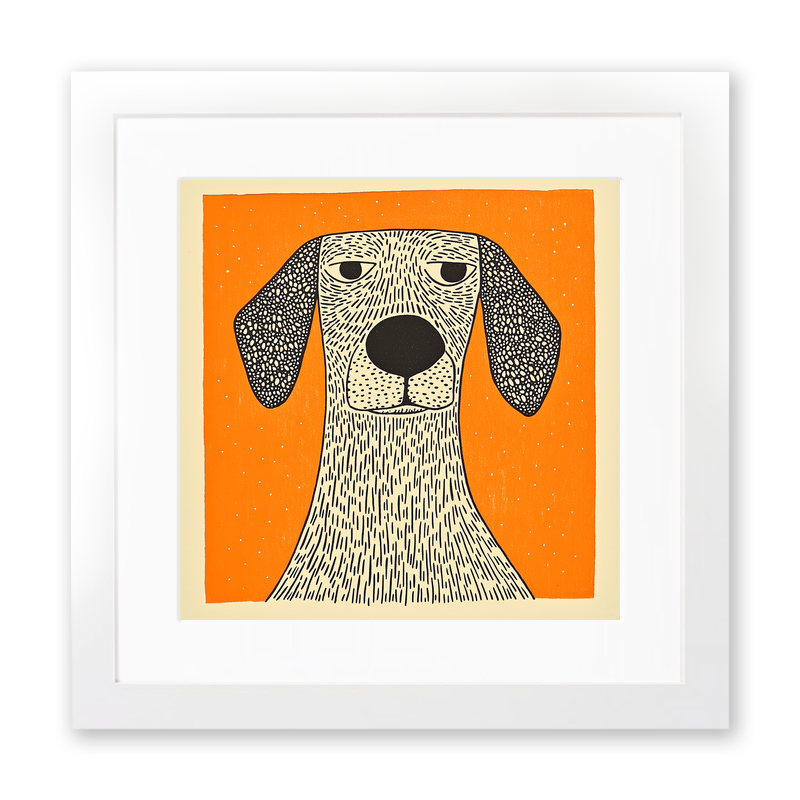 Golden Retriever Linoprint-Style Art (1469-1)
