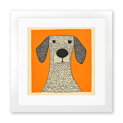 Golden Retriever Linoprint-Style Art (1469-1)