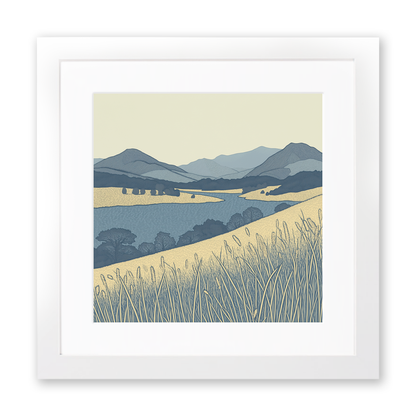 Latrigg in the Lake District Linoprint-Style Art (2475-3)