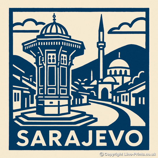 Cities Linoprint-Style Art (c95)