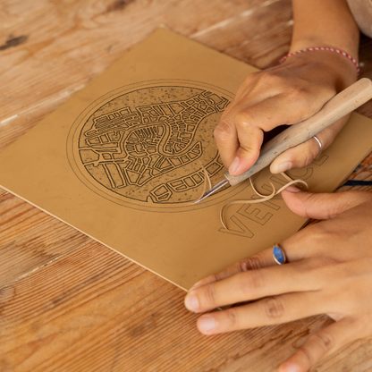 Maps Linoprint-Style Art (c39)