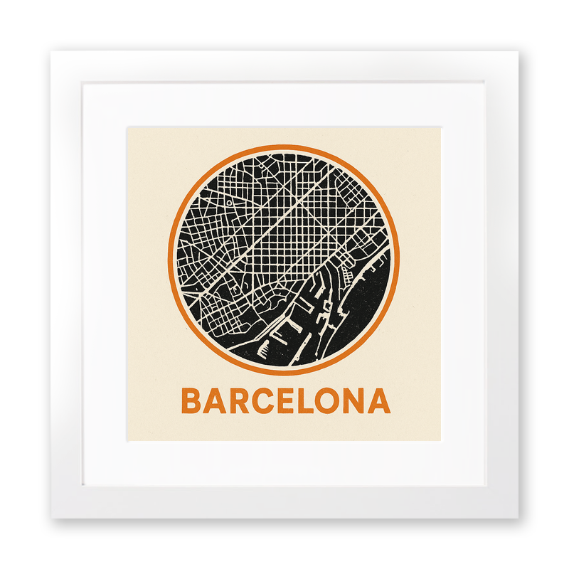 Maps Linoprint-Style Art (c37)