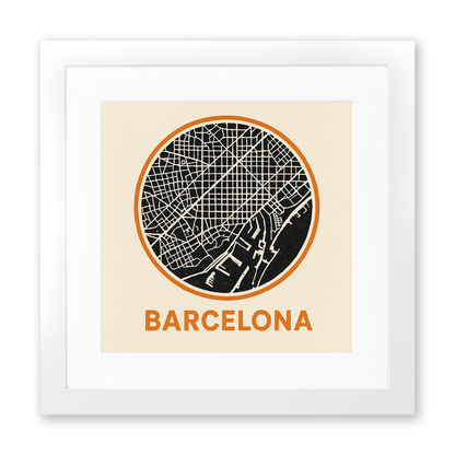 Maps Linoprint-Style Art (c37)