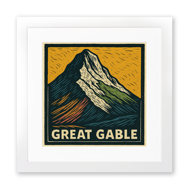 Mountains Linoprint-Style Art (c395)